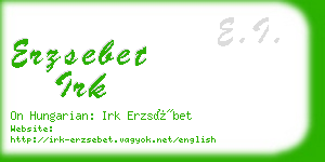 erzsebet irk business card